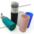 Glass Drinking Water Bottle Silicone Sleeve with CupLidCap